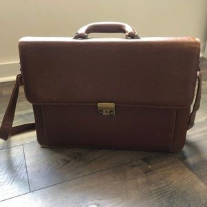 Brown genuine leather briefcase